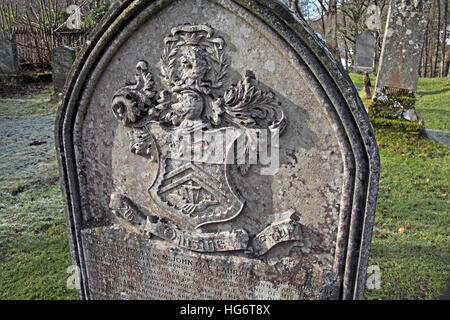 Balquhidder,Sterling,Scozia, Regno Unito - Rob Roy MacGregors rosso luogo di riposo - Giovanni,MacLaurin,Maclaurin lapide di famiglia Foto Stock