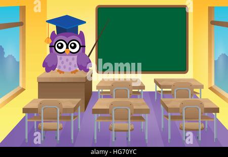 Scuola stilizzata owl Tema immagine 9 - eps10 illustrazione vettoriale. Illustrazione Vettoriale