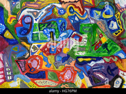 Abstract colorati dipinti a mano sullo sfondo. Pittura Acrilica. Foto Stock