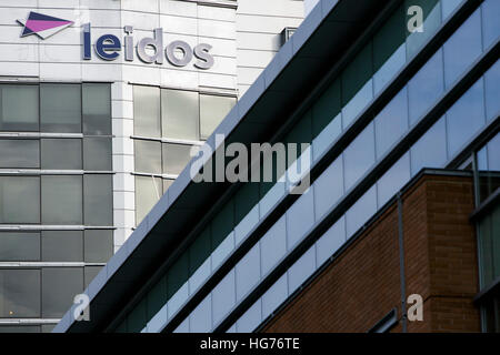 Un logo segno al di fuori della sede di Leidos in Reston, Virginia su dicembre 31, 2016. Foto Stock