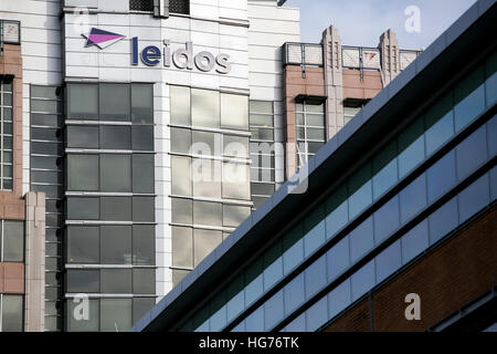 Un logo segno al di fuori della sede di Leidos in Reston, Virginia su dicembre 31, 2016. Foto Stock