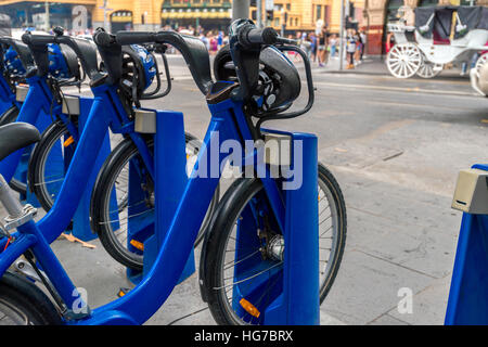 Bike Condividi stazione di Melbourne Foto Stock