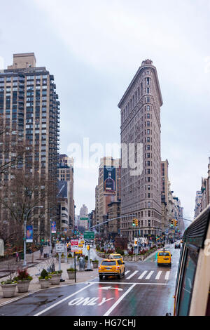 Il Flatiron Building 5th Ave, New York. Foto Stock