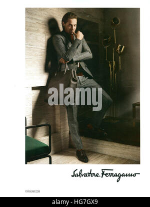 2010S UK Salvatore Ferragamo Magazine annuncio pubblicitario Foto Stock