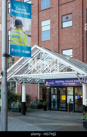 Stazione centrale di polizia, Byron House, Nottingham, Inghilterra, Regno Unito Foto Stock