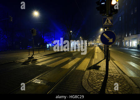 Mannerheim Street a Helsinki in Finlandia nel Capodanno Foto Stock