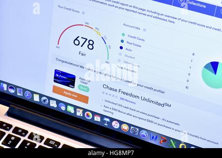 Il Karma di credito sito Web la visualizzazione del credito al consumatore cliente Foto Stock