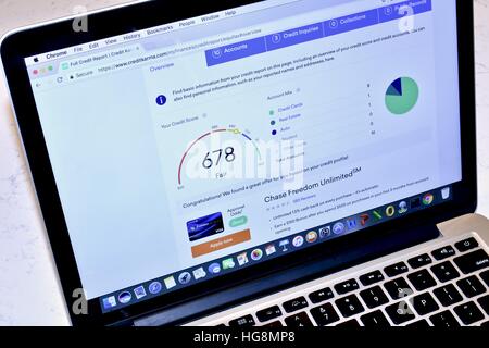 Il Karma di credito sito Web la visualizzazione del credito al consumatore cliente Foto Stock
