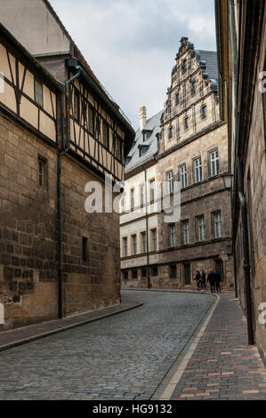 Gli edifici di vecchia costruzione sul Domberg, Bamberg, Baviera, Germania. Foto Stock