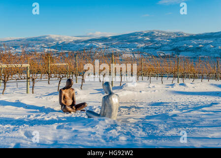 Scultura dell'artista Steinunn Thórarinsdóttir, Mission Hill famiglia cantina immobiliare, West Kelowna, Okanagan Valley, British Columbia, Canada Foto Stock