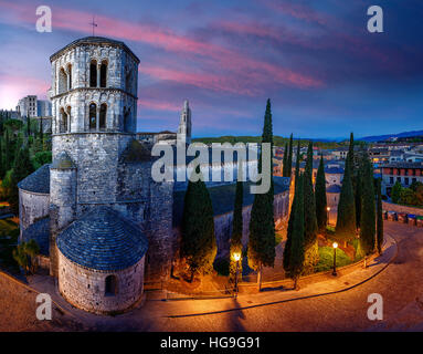 Sant Pere de Galligants Chiesa, Gerone, provincia di Gerona, Catalogna, Spagna Foto Stock