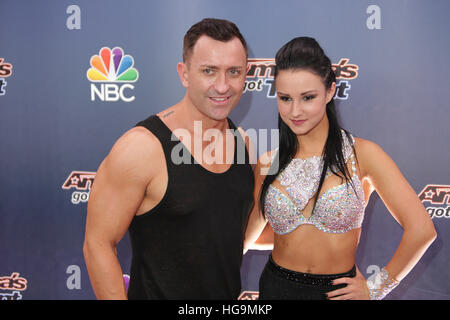 Craig e Micheline arrivare in America's Got Talent, stagione 10, live Semi Finali al Radio City Music Hall di New York. Foto Stock