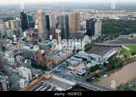 Lo Skyline di Melbourne da Eureka tower Foto Stock