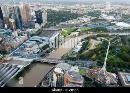 Lo Skyline di Melbourne da Eureka tower Foto Stock