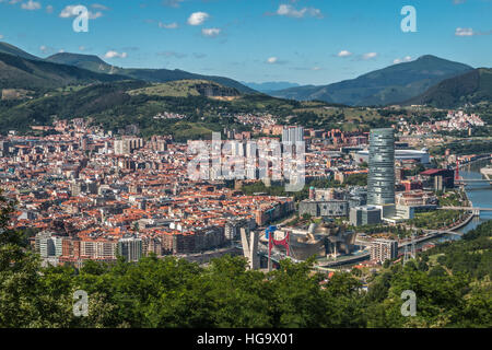 Vista panoramica di Bilbao in Spagna Foto Stock
