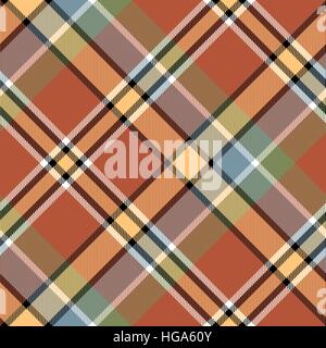 Brawn giallo beige controllare plaid tessuto senza cuciture texture. Illustrazione Vettoriale. Illustrazione Vettoriale