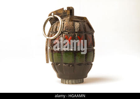Una bomba a mano. Questo tipo di granata è correttamente noto come una bomba Mills. Foto Stock