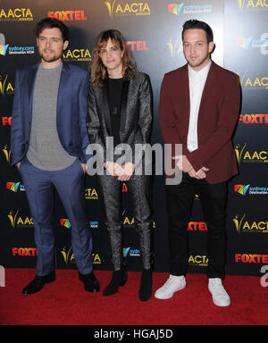 Hollywood, CA, Stati Uniti d'America. Il 6 gennaio, 2017. 06 Gennaio 2017 - Hollywood, California - Ocean Park standoff, Ethan Thompson, Samantha Ronson, Pete Nappi. 6 AACTA International Awards tenutosi presso il monitor Avalon Hollywood. Photo credit: Birdie Thompson/AdMedia © Birdie Thompson/AdMedia/ZUMA filo/Alamy Live News Foto Stock