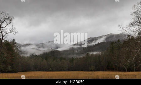 Inverno, Cataloochee Valley, Great Smoky Mountains National Park, North Carolina Foto Stock