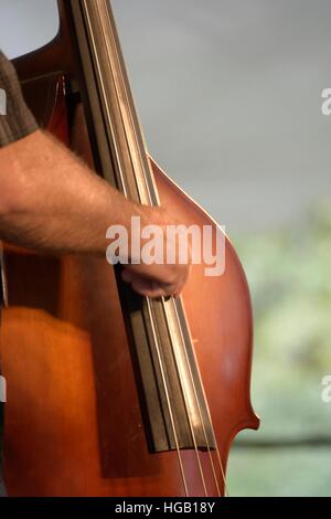 Montante Bass Player Foto Stock