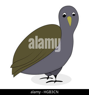 Bird quaglia cartoon vettore animale. Illustrazione di curare le quaglie isolati su sfondo bianco Foto Stock