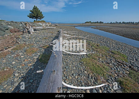 Inglese estuario del fiume al Surfside, Parksville, Isola di Vancouver. In Canada. SCO 11,387. Foto Stock