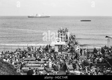 Governo mercato Wharf, Freetown, Sierra Leone, nel 1962. Foto Stock