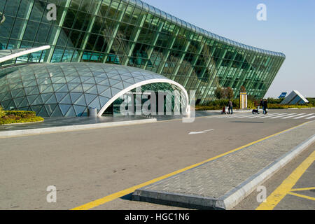 Ingresso aeroporto internazionale Heydar Aliyev a Baku, in Azerbaijan Foto Stock