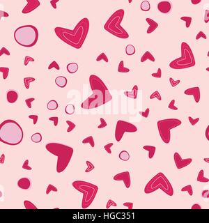Seamless pattern con cuori in rosa Illustrazione Vettoriale