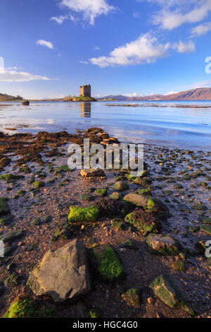 Castle Stalker nelle Highlands Scozzesi. Foto Stock