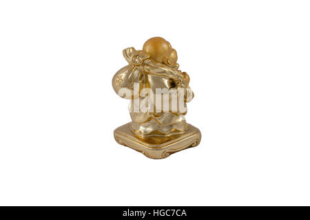 Piccola statuetta d'oro di Buddha Foto Stock