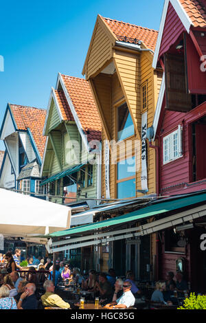 Porto storico magazzini, Stavanger, Norvegia, Scandinavia, Europa. Foto Stock