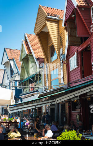 Porto storico magazzini, Stavanger, Norvegia, Scandinavia, Europa. Foto Stock