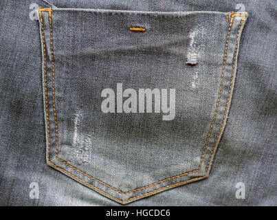Jeans nero texture di sfondo e tasca dei jeans. Foto Stock