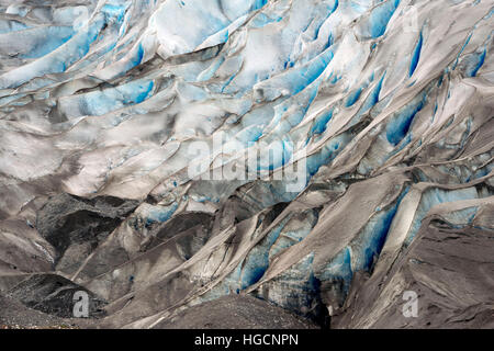 Reid Glacier - Parco Nazionale di Glacier Bay, Alaska. Modelli di ghiaccio e neve sul ghiacciaio di Reid nel Parco Nazionale di Glacier Bay, Alaska. Reid ghiacciaio è un Foto Stock