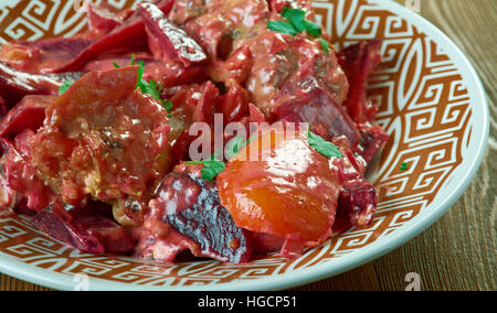 La barbabietola rossa Curry di Montone - Chuqandar Gosht Foto Stock