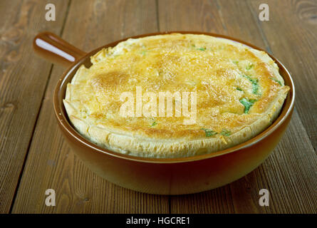 Tarta de seso - Carni bovine brain torta in cucina colombiana. Foto Stock