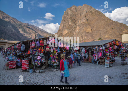 Rovine Inca complesso in Ollantaytambo, Foto Stock