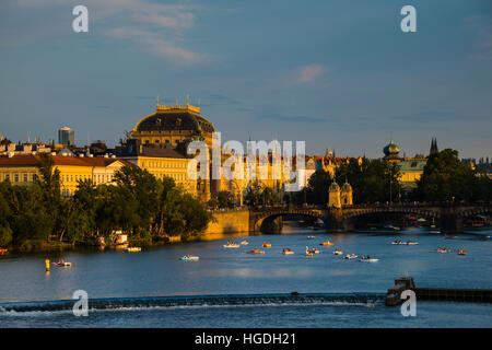 Praga, Smetana quai, Foto Stock