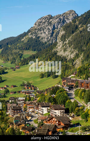 Le Chinaillon, Le Grand Bornand ski resort, departement Haute-Savoie, Auvergne-Rhone-Alpes, Francia Foto Stock