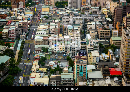 Vista aerea della città di Kaohsiung comune speciale della Repubblica di Cina in Taiwan, Asia Foto Stock