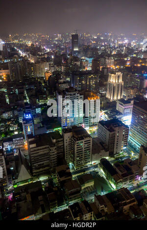 Vista aerea della città di Kaohsiung comune speciale della Repubblica di Cina in Taiwan, Asia Foto Stock