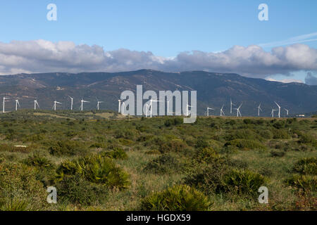 Fattorie eoliche turbine Andalusia Spagna la produzione di energia elettrica Foto Stock