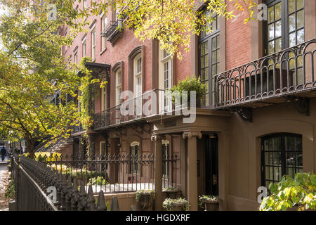 Le case di lusso nel Gramercy Park Historic District, NYC, STATI UNITI D'AMERICA Foto Stock