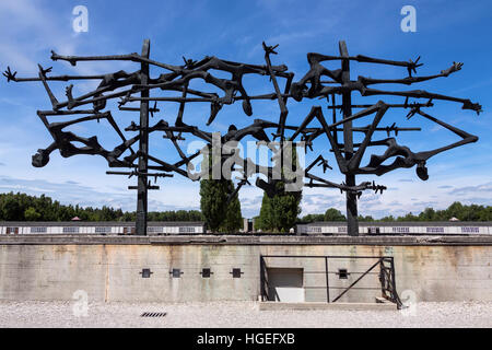 Memorial al campo di concentramento di Dachau. Il primo campo di concentramento nazista aperto in Germania. Foto Stock