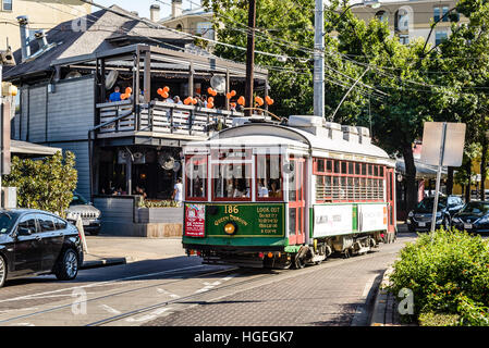 Green Dragon linee M carrello vintage, McKinney Avenue, Dallas, Texas Foto Stock