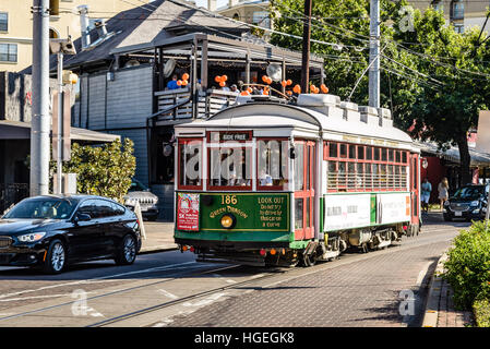 Green Dragon linee M carrello vintage, McKinney Avenue, Dallas, Texas Foto Stock