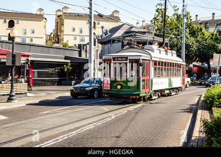 Green Dragon linee M carrello vintage, McKinney Avenue, Dallas, Texas Foto Stock