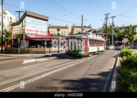 Green Dragon linee M carrello vintage, McKinney Avenue, Dallas, Texas Foto Stock