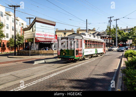 Green Dragon linee M carrello vintage, McKinney Avenue, Dallas, Texas Foto Stock